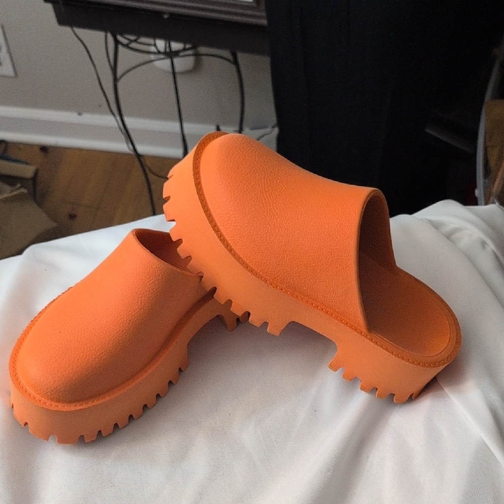 Women's Orange Slip-On Clogs - Picture 10 of 12
